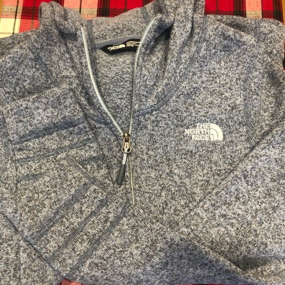 Great condition Women’s North Face hooded jacket size xs light blue speckled - Picture 10 of 17